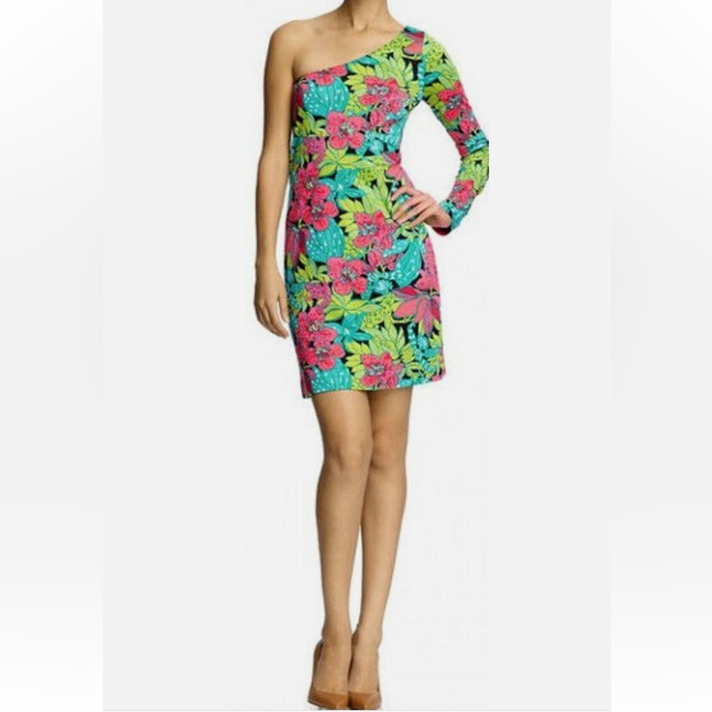 Lilly Pulitzer Whitaker Dress Black Skip On It Print